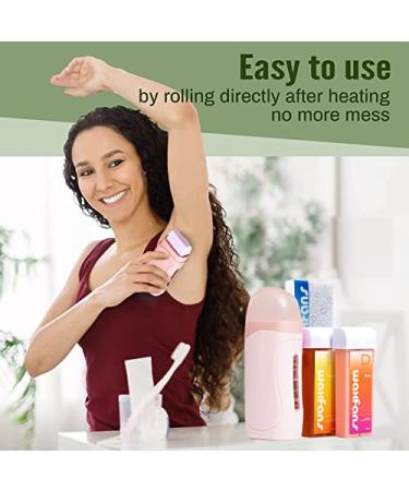 Roll On Wax Kit for Hair Removal - Home Waxing Kit for Women and Men - Ideal for Larger Body Areas - Soft Wax for Sensitive Skin (Pink) - Buy Online on GoSupps.com