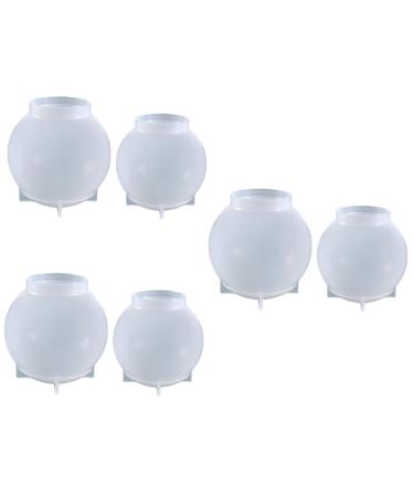 NUOBESTY 6 Pcs Ball Mold Silicone Molds Candle Molds Sphere Making Mold Crystal Resin Mold Accessories Whitex3pcs 5.9X5.9X5.9CMx3pcs