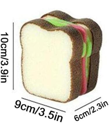 Sandwich Sponge Fun Toast Shape Dish-Washing Sponges Cute Deep Cleaning Thickened Scrub Kitchen Sponges (Sandwich 2) (2 Sandwich) 2 Sandwich - Buy Online on GoSupps.com