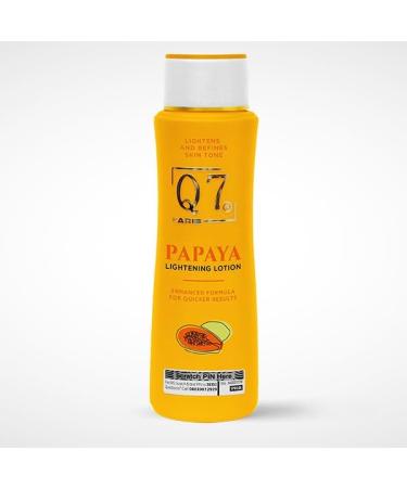 Q7 Papaya Skin Lightening Lotion Moisturiser | Refine Skin Tone Quicker Results on Dark Spots Brown spots Pimples mark & Scars | Enhanced Formula for All Skin Types - 300ml - Buy Online on GoSupps.com