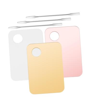 Ipetboom 3 ensembles Lot Palettes Maquillage avec Spatules Plateau M lange Fond de Teint et Facile Nettoyer Assortiment Couleurs pour Femmes