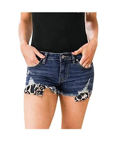 Denim Shorts Women High Waist Ripped Jeans Shorts Comfy Shorts Summer Shorts Distressed Going Out Cut Off Shorts X-Large F-dark Blue