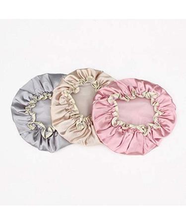 Double Waterproof Satin Shower Cap for Women - Black/Pink - Ideal for Home and Hotel Use - Resistant to Water and Hair - Bulk Packaged - Buy Online on GoSupps.com