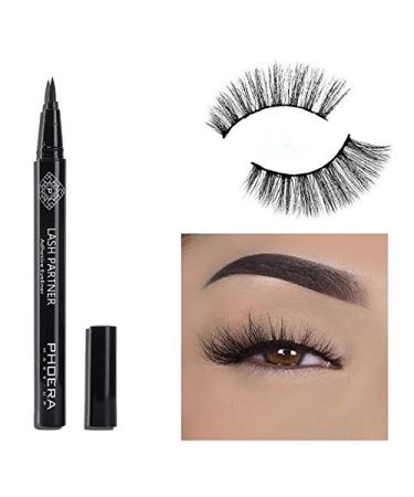 AquaPurity PHOERA 9D Synthetic Mink Lashes & Adhesive Eyeliner Kit Reusable up-to 30 times Self-Adhesive Magic Eyeliner Pen With Waterproof No Glue Needed Lashes Set (MIAMI)