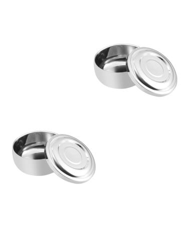 Beaupretty 2st Razor shell with lid shaving foam shell container with lid container for shaving soap shaving soap bowl shaving bowl shaving bowl shaving bowls soup bowl wooden travel mediumx2pcs silverx2stk