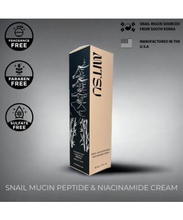 Snail Mucin Face Cream with Peptides | Anti-Aging Wrinkle Reduction Niacinamide | Sulfate & Paraben Free | Cruelty-Free Korean Skincare - Buy Online on GoSupps.com