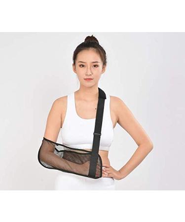 First aid OEM factory Breathable Mesh Arm Sling Medical Shoulder Immobilizer Rotator Cuff Wrist Forearm Support Brace Strap Lightweight Simple Black for Broken&Fractured Arm (free size)