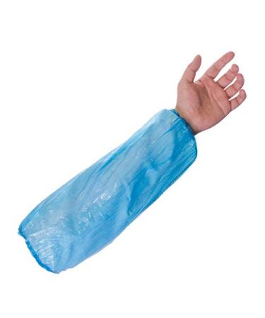 100 x Disposable Sleeves Over-Sleeve Water-Resistant Arm Cover Sleeve Protector with Elasticated Wrist (Blue)