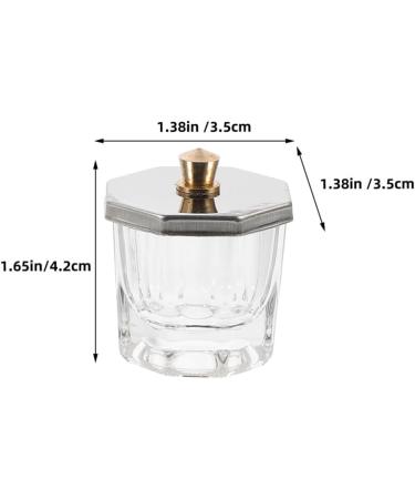 PATKAW Mini Dappen Dish for Nail Acrylic Powder Nail Dappen Dish Glass Nail Dish Cup Nail Liquid Holder Manicure Nail Cup with Metal Lid - Buy Online on GoSupps.com