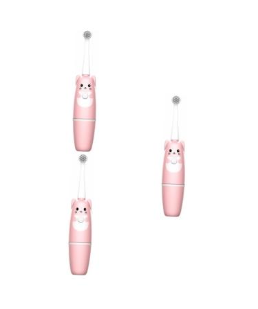 FRCOLOR 3 Pcs Electric Toothbrush Baby Tooth Brush Cleaning Brush Electric Tooth Brush Kids Toothbrush Baby Toothbrush Kids Tooth Cleaner Pink Abs Care Brush Travel Intelligent
