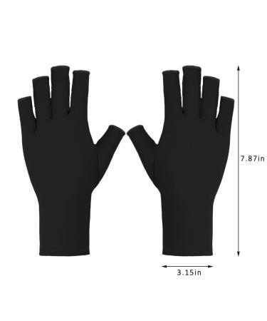 Alainzeo 2Pairs UV Gloves for Nails Premium UV Gloves for Nail Lamp Professional Anti UV Fingerless Glove Nail Lamp for Manicures Nail Art (Black White) - Buy Online on GoSupps.com