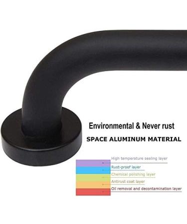 2 Pack 16Inch Shower Grab Bar Steel Bathroom Grab Bar Handle Bathroom Shower (1.25inch Diameter) Black C - Buy Online on GoSupps.com