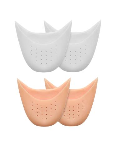 2 pairs toe protection Ballet lace shoes silicone gel pads toe protection silicone gel toe caps toes toe protehe ballet lace saver metatarsal pads protection for high heel pumps pain relief