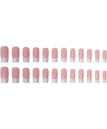 Justotry 24 Pcs False Nails Long with Pearls Milky White French Press On Nails - Pretty Ballerina Stick On Nails for Women Acrylic Coffin Fake Nails Medium - Nail Art Pearls & Milky Design - Buy Online on GoSupps.com