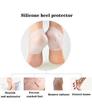 Silicone Heel Cushions 2 Pairs of Gel Sleeves & Cups for Plantar Fasciitis Relief | Comfortable Heel Socks for Men & Women - Buy Online on GoSupps.com