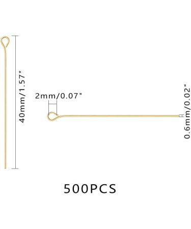 500pcs Golden 304 Stainless Steel Eyepins 40mm - Jewelry Making Findings DIY Components - UNICRAFTABLE - Buy Online on GoSupps.com