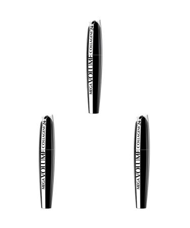 L'Or al Paris Mega Volume Collagene 24h Mascara black - mascara for mega for mega voluminous eyelashes - 3 -pack (1 x 9 ml) black 1 ml (3 pack)