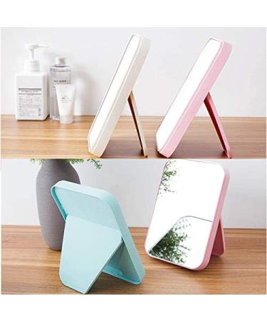 Coobbar Foldable Desktop Makeup Mirror - Portable Princess Square Mirror for Women (Pink) - Buy Online on GoSupps.com