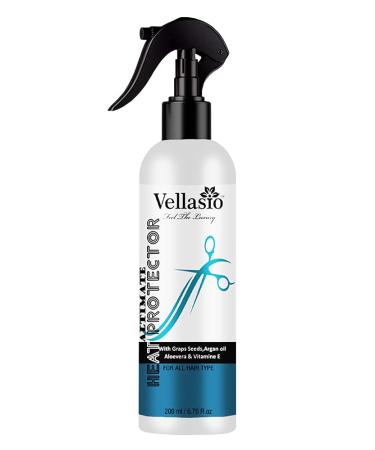 VELL.ASIO Heat Protetion Spray For Hair With moroccan argan oil For Anty Frizz Shine And Soft Hair With Hair Styling Spray With No sulphate And No parabean - 200ml