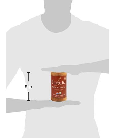 Teatulia Organic Masala Chai Tea - 96 Compostable Whole-Leaf Pyramid Bags | Black Tea & Spices Blend - Buy Online on GoSupps.com