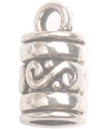 100PCS Antiqued Silver Metal Cord End Caps for Leather Art - ChangJin One Box - Buy Online on GoSupps.com