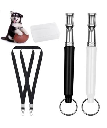 AWAVM 2 Pack Dog Whistle Dog Whistles for Recall Ultrasonic Stop Barking Silent Adjustable Dog Training Whistle Gun Dog Whistle with Lanyard with Storage Box