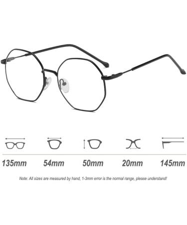 VOOLGA Classic Retro Blue Light Filter Glasses - Polygon Style Fashion Glasses for Men & Women - Anti-Glare Computer Protection with Black Metal Legs - Buy Online on GoSupps.com