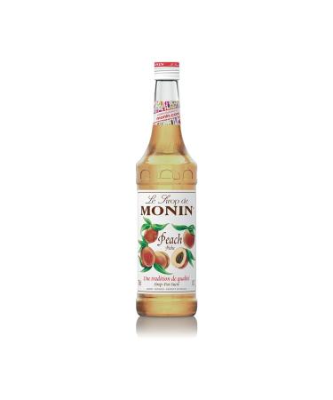 MONIN Premium Peach Syrup 700ml for Cocktails and Mocktails. Vegan-Friendly Allergen-Free 100% Natural Flavours and Colourings