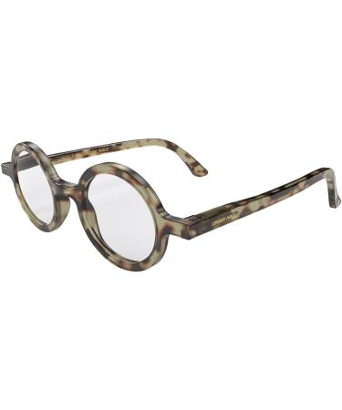 LONDON MOLE Round Reading Glasses 2.5x | Grey Tortoiseshell Frame | Stylish Men's Women's Unisex | Spring Hinges | Cool Readers - Buy Online on GoSupps.com