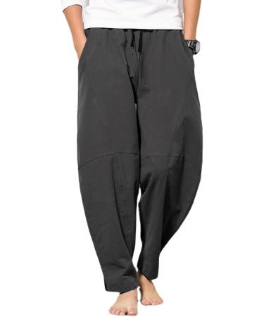 WZIKAI Men's Cotton Linen Elastic Waist Beach Pants - Gray-b, X-Large - Buy Online on GoSupps.com