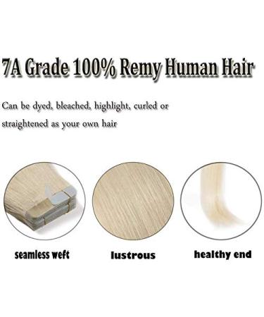 Luxurious Silk-Co Tape Extensions - 55cm Remy Real Hair #60 Platinum Blonde - 20 Tresses (4cm Wide 2.5g) - Premium Quality Hair Extensions for Effortless Style - Buy Online on GoSupps.com
