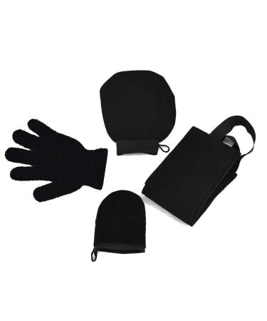 Self Tanner Applicator Kit 4 Sets, Tanning, Self Tanner Applicator, Gentle Tanning with Exfoliator, Back Lotion Applicator