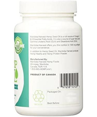 Manitoba Harvest Hemp Foods Hemp Oil Soft Gels 1000 mg 60 Count (2 Bottle) - Buy Online on GoSupps.com