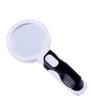 Led Illuminated Magnifier with 20X Magnification Lightweight Handheld Magnifying Glass for Reading with a Lens Cloth Bag Magnifier/Black Comfortable Anniversary