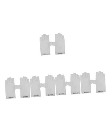 FRCOLOR 5 Pairs Uv Gloves Uv Nail Gloves Uv Protection Gloves Women Uv Finger Protection Nails Half Finger Gloves Manicure Gloves Lamp Anti-uv Fabric White Women's