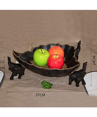 SHAOHUASC Well Made Piece of Art Thai Solid Wood Fruit Bowl Simple Modern Living Room Coffee Table Decorated Bamboo Elephant - Buy Online on GoSupps.com