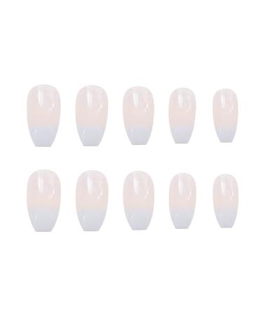Chtom White Graduation Fake Nails Wearing Nail Sticker