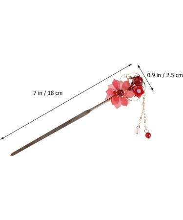 Hanfu Hairpin Hair Barrettes for Women Vintage Hair Stick Wedding Hair Barrettes Chinese Hairpin Pearl Trim Metal Trim Chinese Hair Stick Bride Acetic Acid Classical Flower Hairpin - Buy Online on GoSupps.com