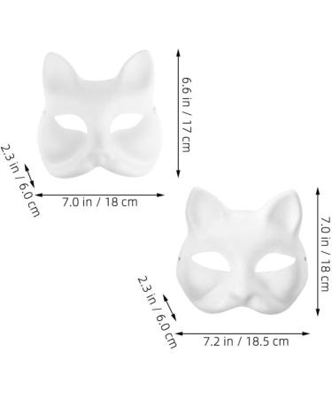 Buy Cabilock 10 Pack Cat Masks - White Paper Fox Half-Face Masks for DIY Cosplay Costume Props - International Shipping Available - Buy Online on GoSupps.com