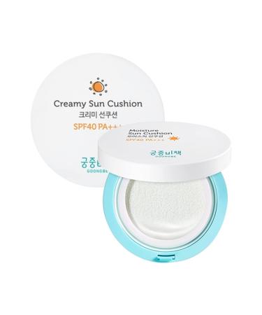 GOONGBE Creamy Sun Cushion SPF40 PA+++ 12g K-beauty 100% Physical Sunscreen 0.42 Ounce (Pack of 1)