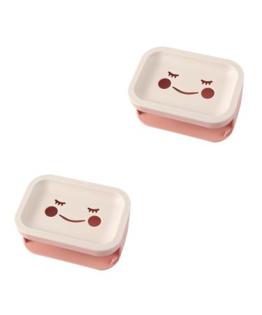 Ciieeo Travel Soap Case 2 Pcs Double Layer Soap Dish Bathroom Case Draining Double Layers Soap Holder Plastic Soap Dish Holder Soap Pp Container Pink No Punching