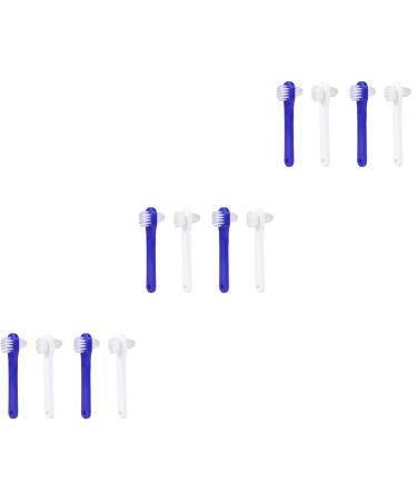 Lurrose cleaning 12 pcs for artificial teeth wrong toothbrush double -sided toothbrush prosthesis brush handbook dentures herd pot