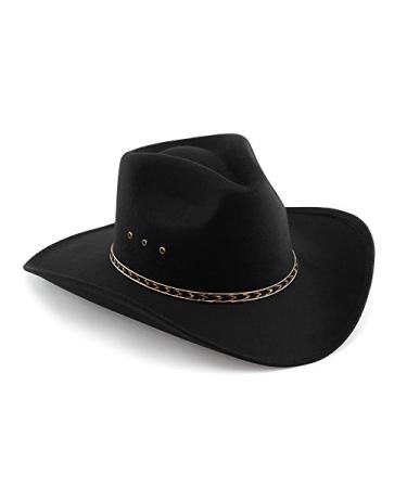 Western Pinch Front Faux Felt Cowboy Hat 7 1/4 Black