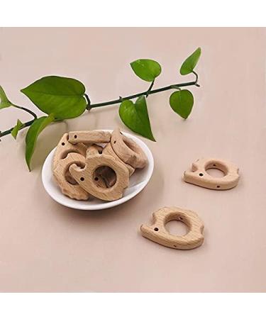 Wendysun 10pcs Cartoon Wood Teether - Natural Animal Shape Baby Teething Toy - Buy Online on GoSupps.com
