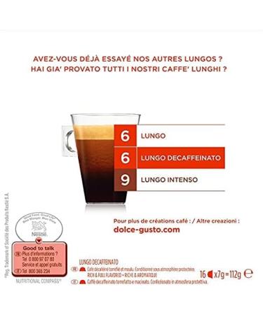 DOLCE GUSTO - Coffee Lungo Decaffeinato 112G - Pack of 3 - Buy Online on GoSupps.com