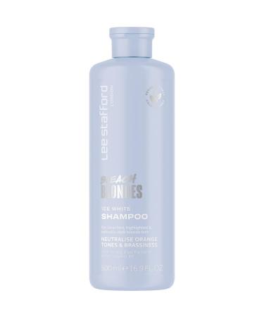 Lee Stafford Blue Toning Shampoo | Bleach Blonde Ice White Collection - Corrects Brassy & Orange Tones Great for HIghlighted Cool Hair 16.9 Fl Oz Ice White Toning