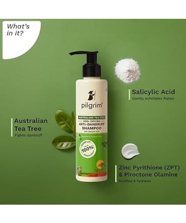 Pilgrim Australian Tea Tree Anti-Dandruff Shampoo 200ml | Non-Drying Soothes Itching & Irritation for Men & Women - Buy Online on GoSupps.com
