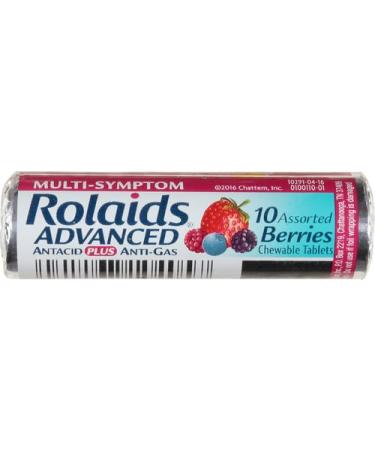 Rolaids Advanced Antacid Plus Anti Gas Tablets Assorted Berries 11.7 Ounce