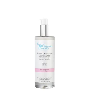 The Organic Pharmacy Rose Chamomile Cleansing Milk and Makeup Remover Soothes Inflamed Skin While Locking In Moisture 3.4 Ounce