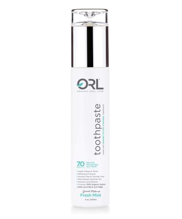 ORL Natural & Organic Toothpaste  Uniquely Formulated to Clean Your Mouth, Whiten Your Teeth, Strengthen Tooth Enamel, & Reduce Bad Breath That Also Helps to Restore Your Mouths Natural Perfect pH. Mint
